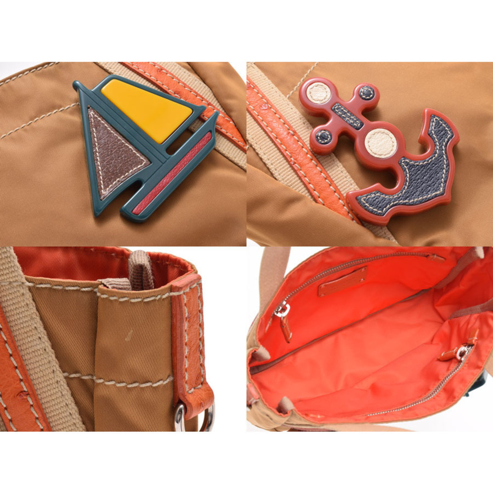 PRADA tote bag brown ostrich leather brooch - Picture 9 of 11